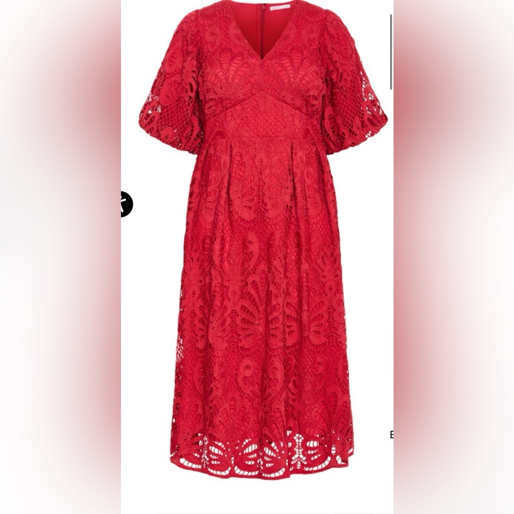Elegant Red Lace City Chic Dress